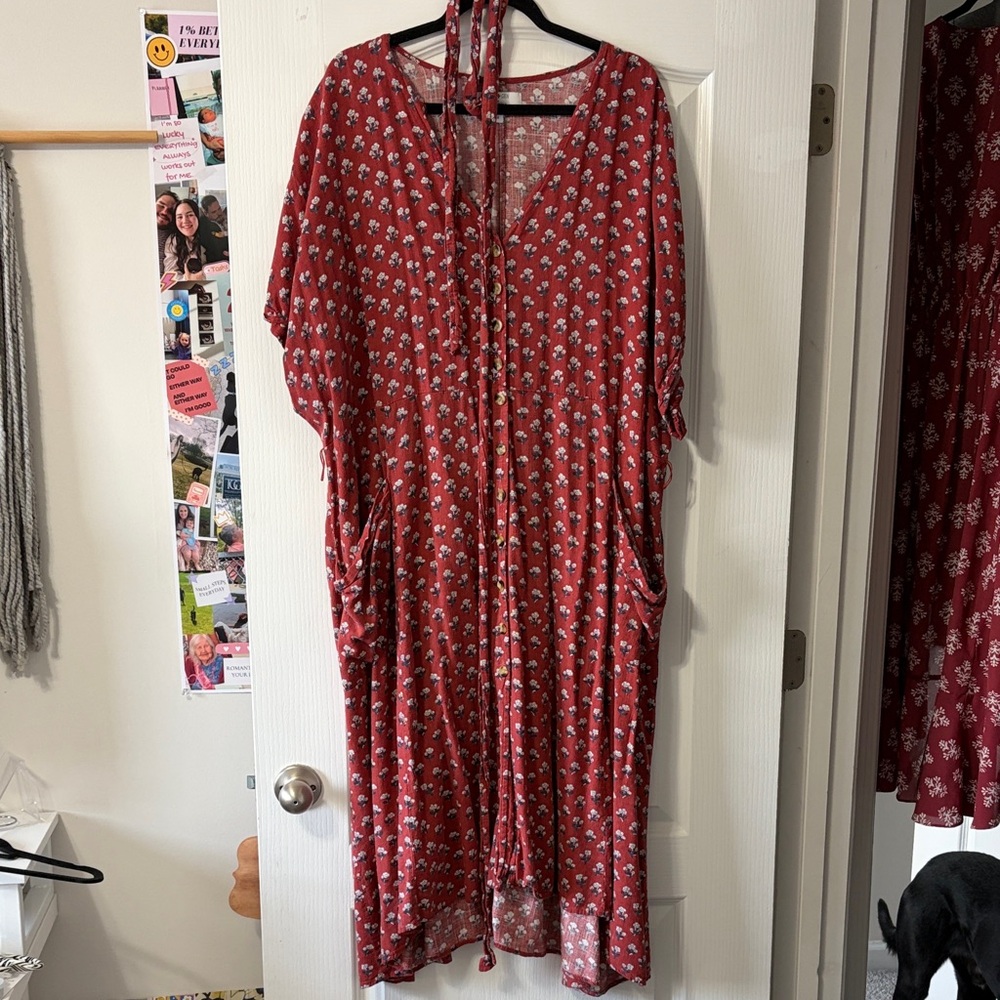 Sonoma Red Floral Dress